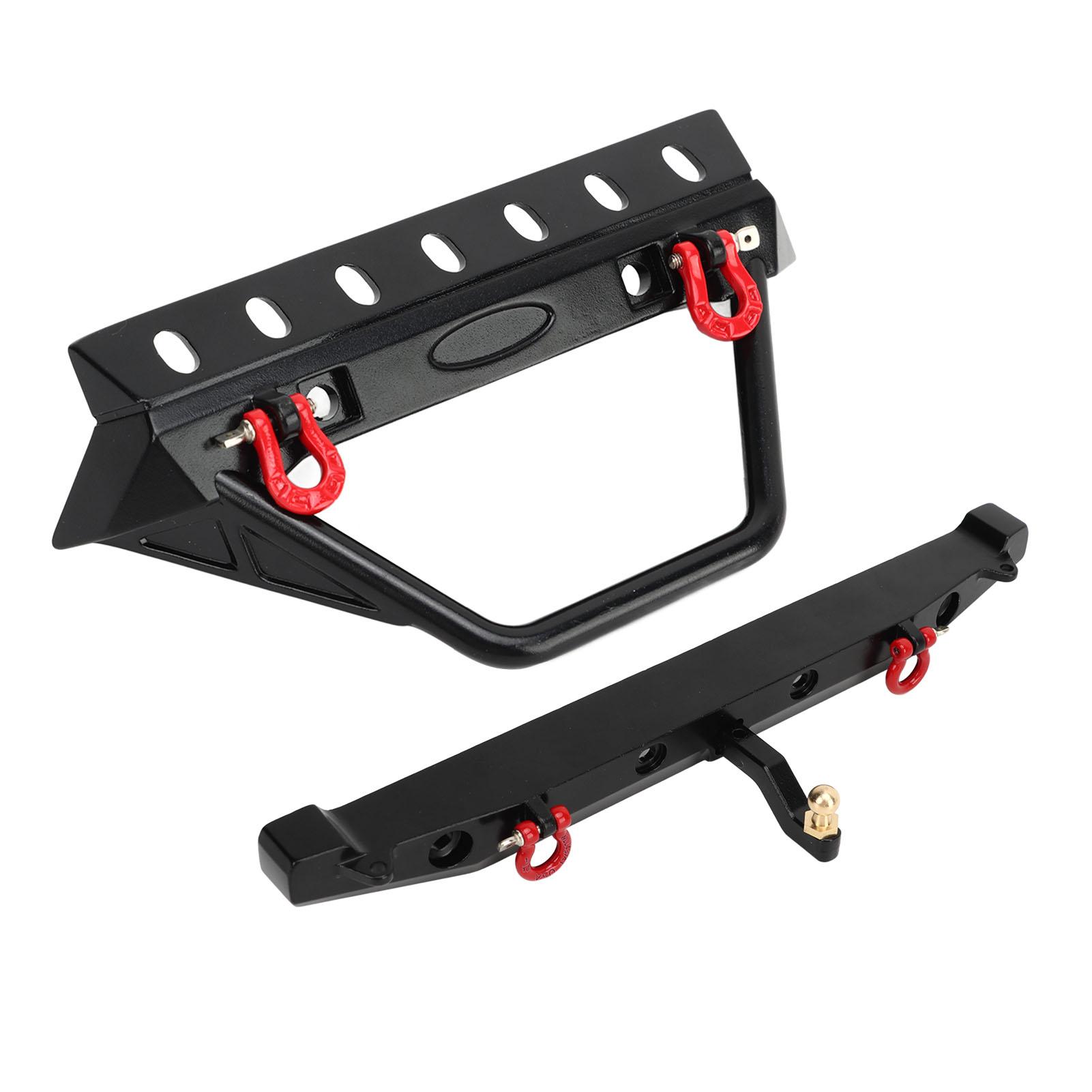 

RC Crawler Bumper Black Front and Rear Bumper with Winch Mount Shackles LED Lights for Axial SCX10 90046 SCX10 III AXI03007 AXI03003 511V