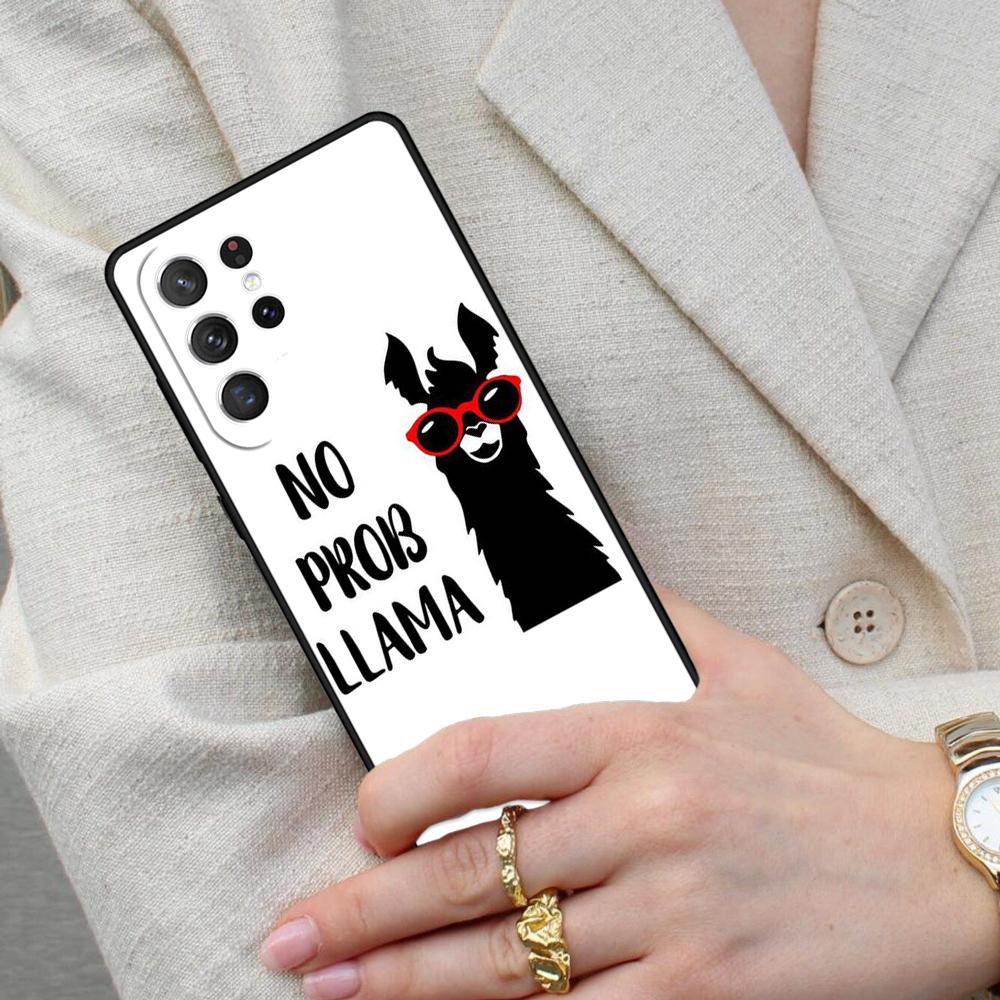No Drama Prob Llama Lama Cell Phone Case for Samsung Galaxy S26 Ultra S25 S24 S23 S22 S21 S20 Note10 Cover