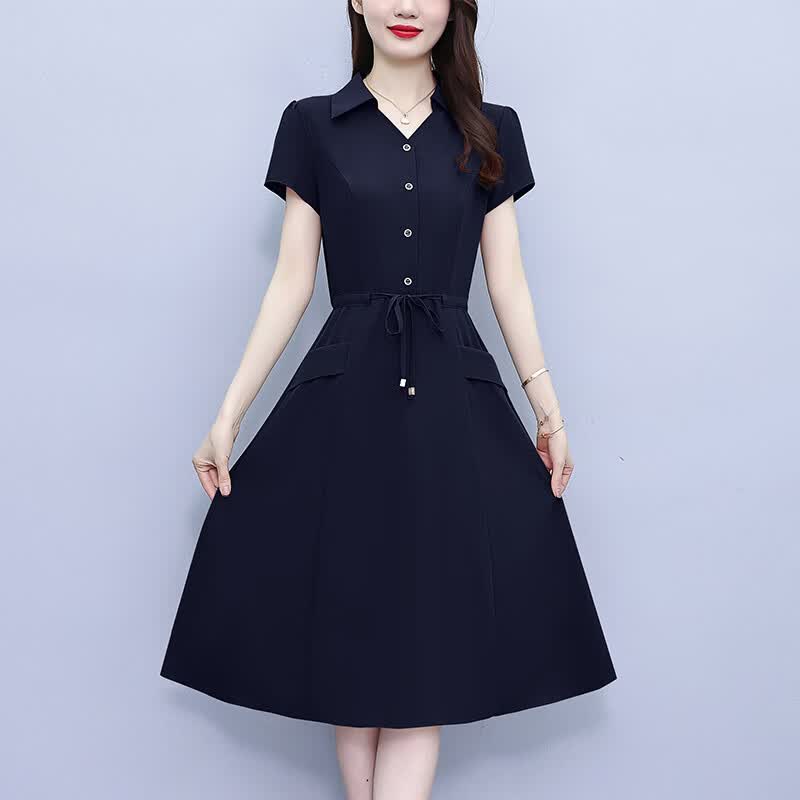 ETAM Classic Tie-Waist A-Line Midi Dress