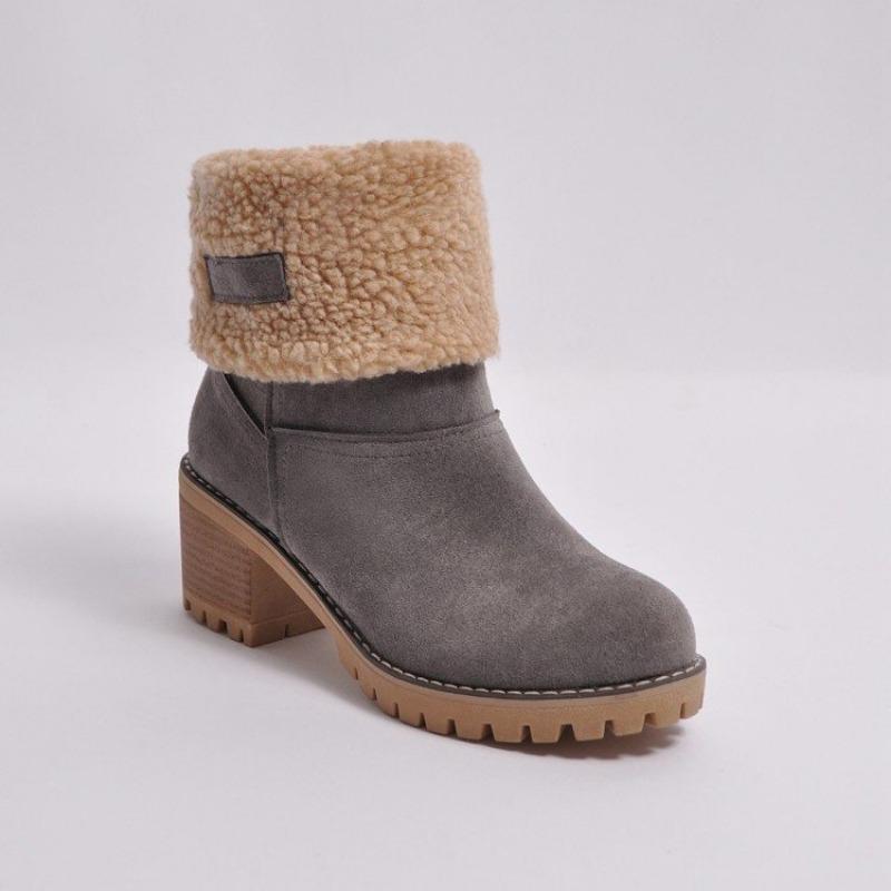 Wish winter large size medium boots lamb wool two wear cotton shoes warm snow boots women
