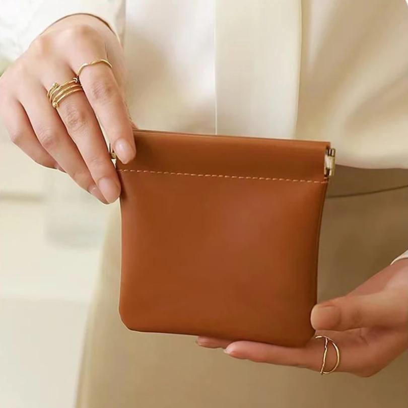 PU Leather Simple Mini Makeup Storage Bag Women Square Small Cosmetic Pouch Portable Make Up Key Organizer Bags