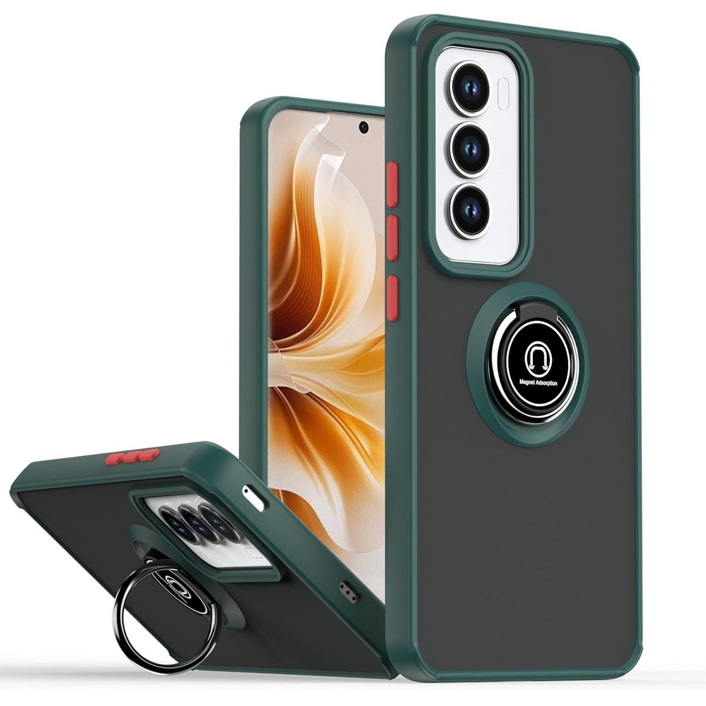 

Чехол Armor Matte для OPPO Reno 12 11 Pro 5G 12F 12FS 11F Reno12 F FS с магнитным кольцом-подставкой, держателем, чехол Funda Capa OPPO Reno 12 Pro 5G