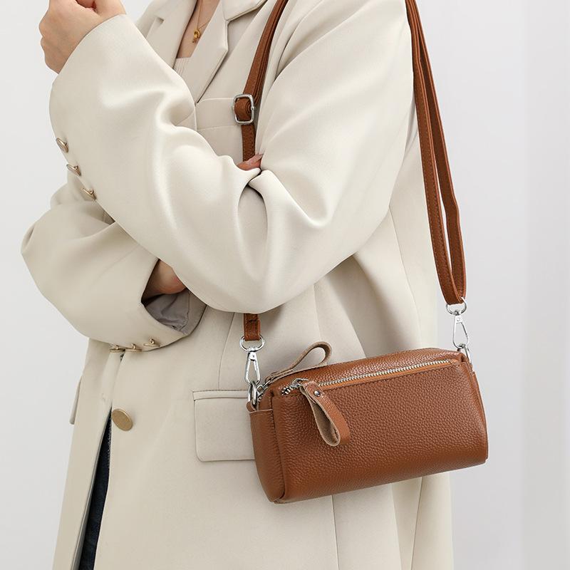 Genuine Leather women Shoulder Bag Small ladies Zip Money Coin Holder Purse Cowhide Multifunction phone wallet bolso