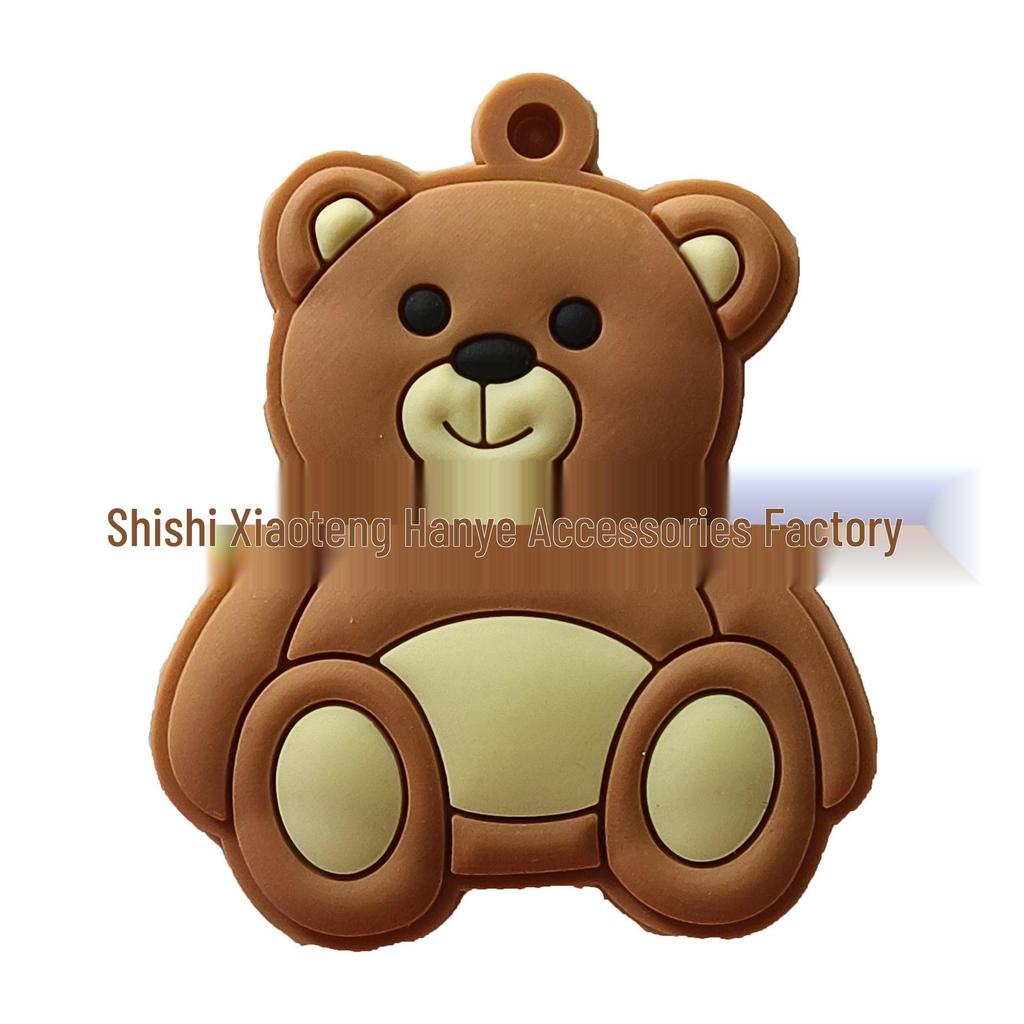Gelber Bär Schlüsselanhänger Kunst Geschenk Anhänger, PVC-Material