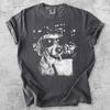 Dachshund With Sunglasses Drinking Iced Coffee T-Shirt, Vintage Funny Halftone Tee, Pet Lover Photo Art Scene Shirt