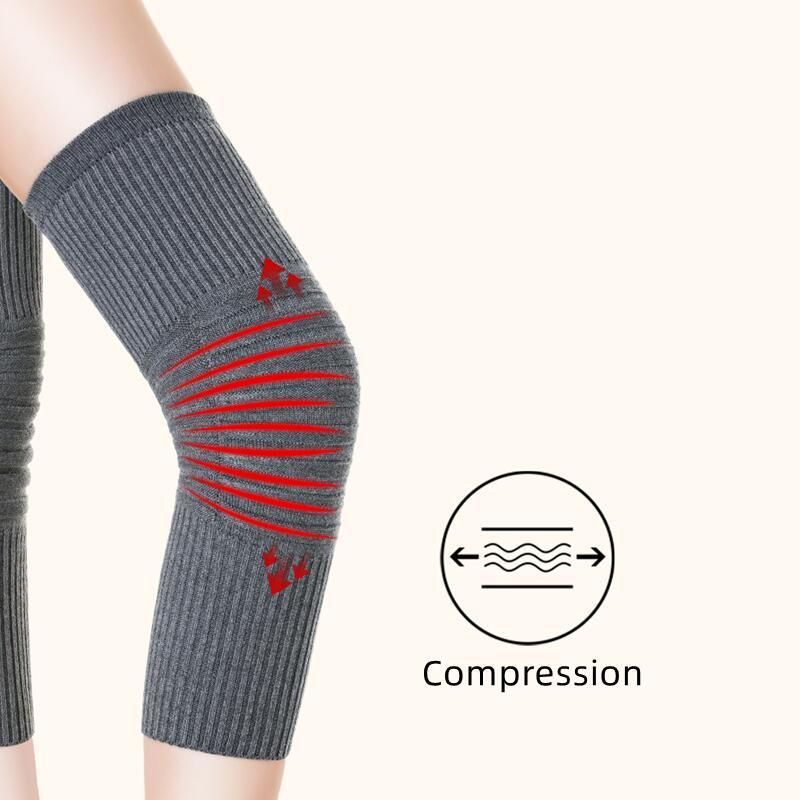 2Pcs Cashmere Knee Pads Men Women Stretchy Knit Knee Warmer Support Brace Compression Sleeves Cold Protective Gear