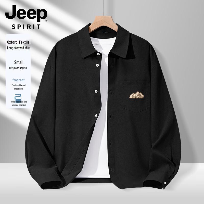 JEEP SPIRIT Men s Long-Sleeve Casual Oxford Shirt 3XL