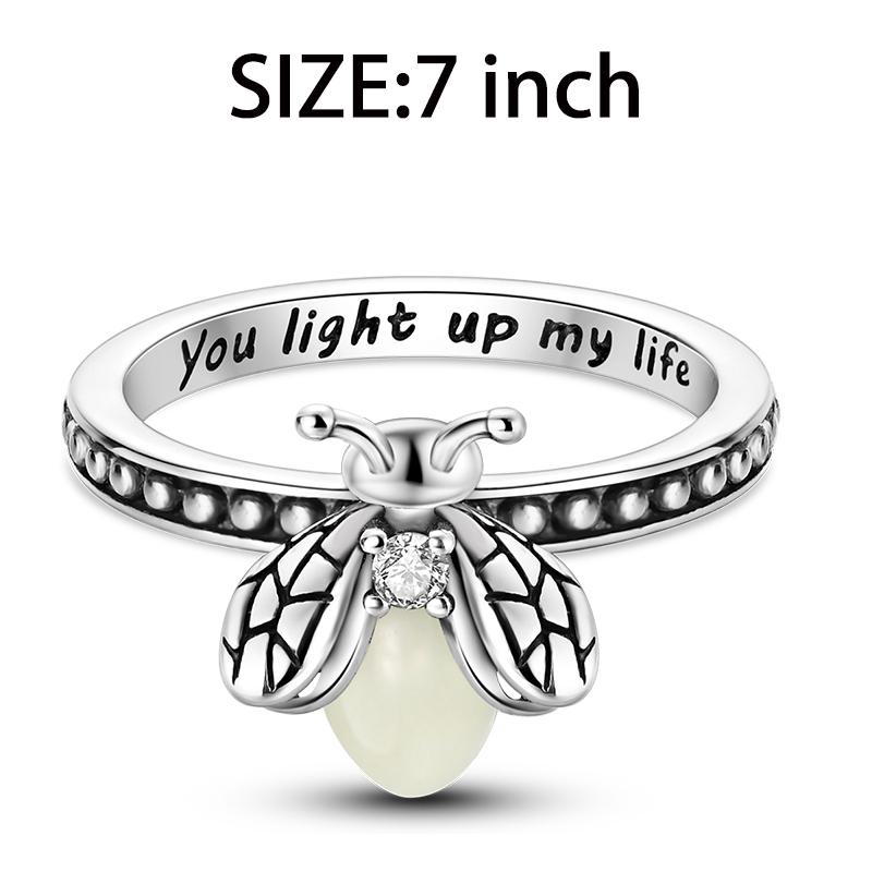 Original Copper Luminous Firefly Charm Earring Ring Necklace Jewelry Set For Woman Fit Jewelry Diy