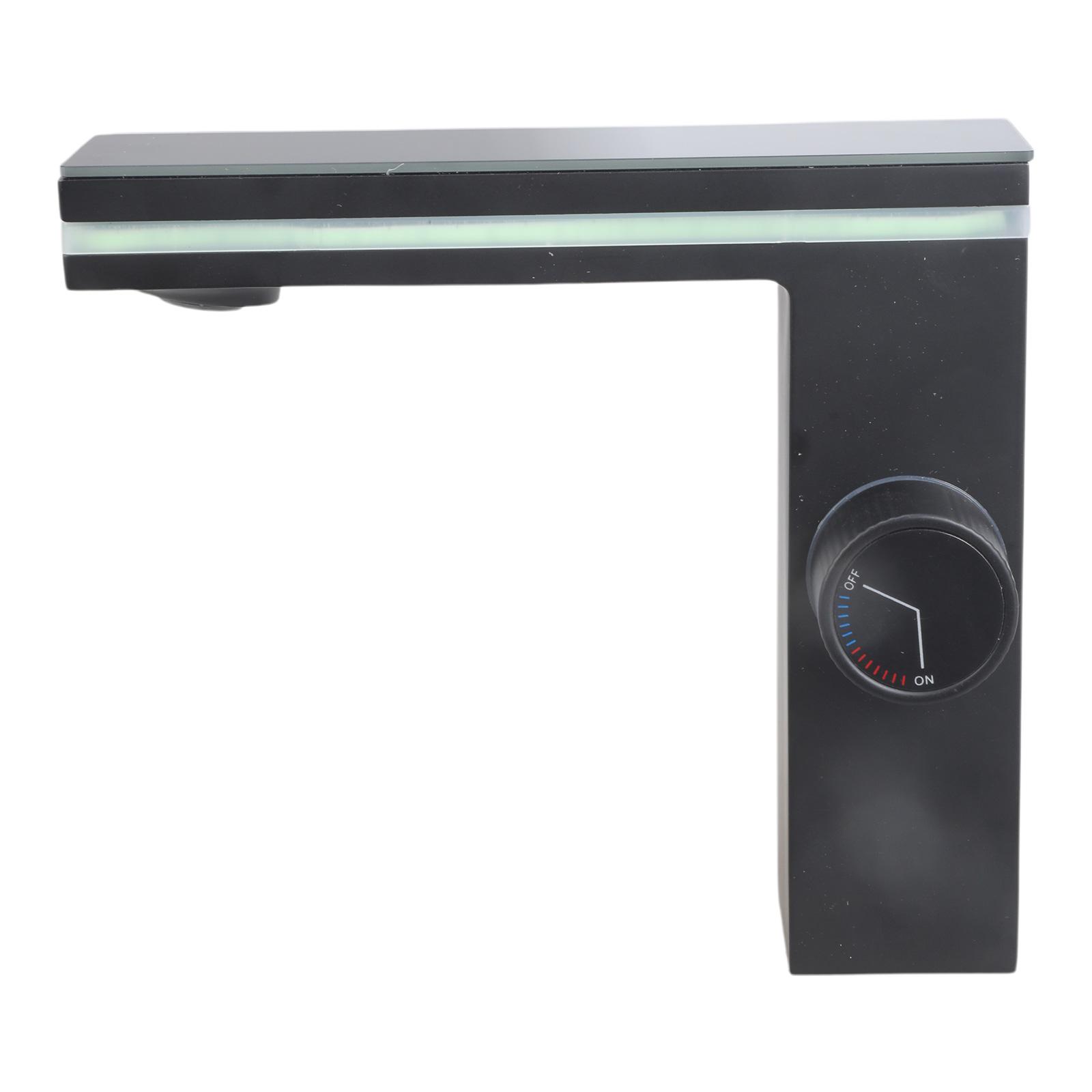 

LED Display Bathroom Sink Faucet Intelligent Hot Cold Water Mixer Tap Digital Temperature Display for Modern Homes чёрный