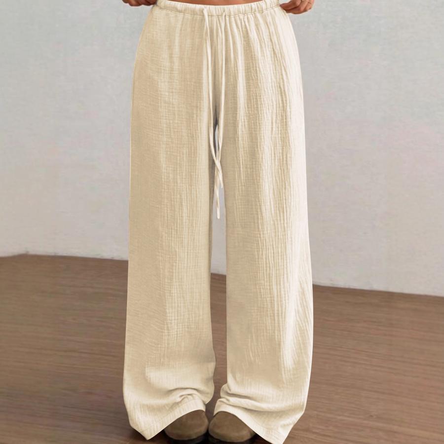 Women's Wide Leg Pants Casual Loose Waist Drawstring Pants Autumn Fashion
