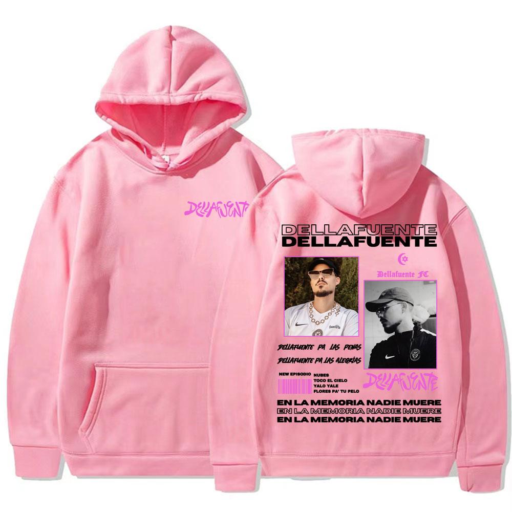 Rapper Dellafuente 2025 Tour Cover Hoodies Men Women Fashion Vintage Long Sleeve Pullovers Casual High Quality Sweatshirt Hoodie