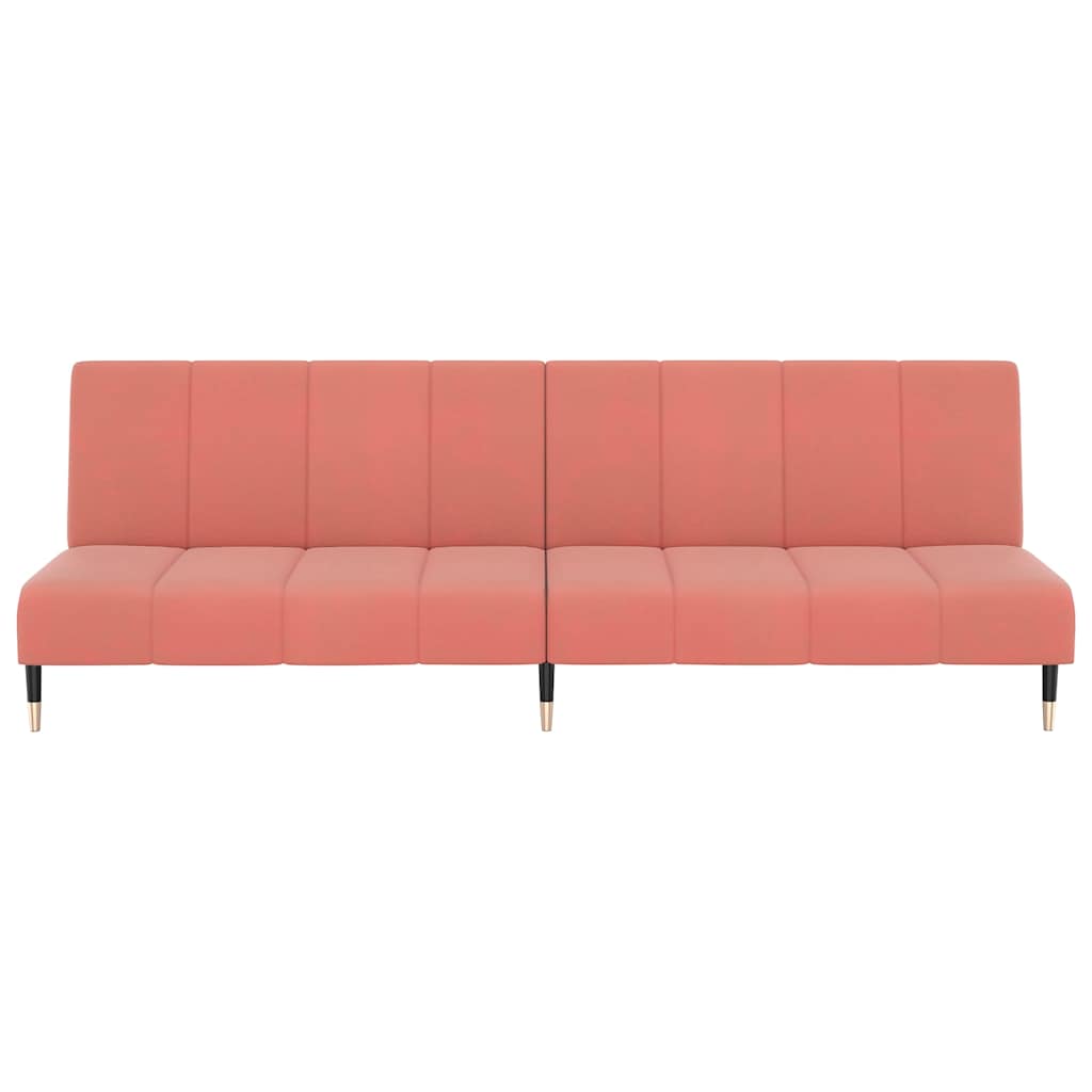 2 Seater Sofa Bed in Pink Velvet