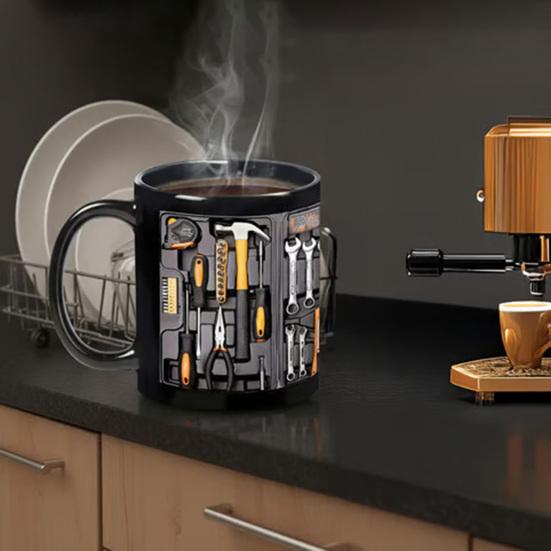 Mechanic Toolbox Ceramic Mug Large Capacity Coffee Cup Dishwasher & Microwave Safe Handcrafted Drinking