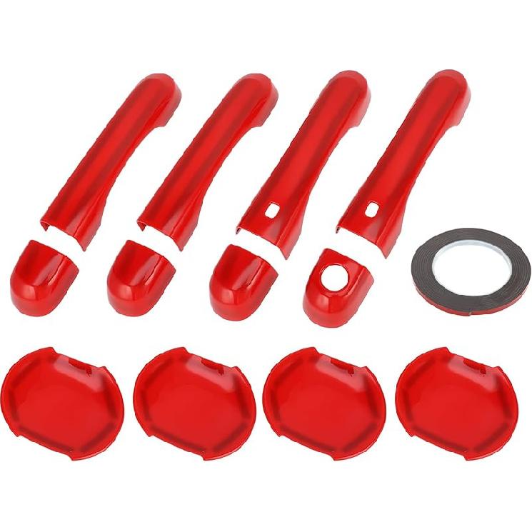 Motoforti Exterior Door Handle Cover Set, Decoration Trim for Jeep Renegade 2015-2021, ABS, Orange, 1 Set