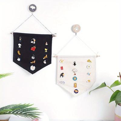 1 Pz Tela da Appendere al Muro Spilla da Collezione Bandiera Striscione Vuoto Bandiera Decorativa da Parete per Casa Soggiorno Bar Ristorante Portaoggetti da Parete