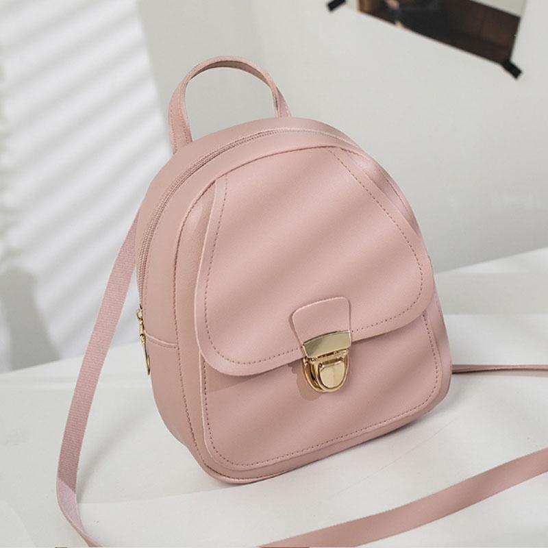 Mini Mochila Feminina Mochila de Couro PU Mochila Escolar Bolsa de Mão Bolsas de Ombro