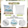 Window Beach View Pillow Covers, Coastal Seagull Sailboat Art Throw Pillow Cases, Nautical Ocean Home Decor Cushion Covers