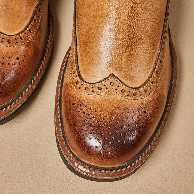 Autumn Low-Top Chelsea Boots Men'S First-Layer Cowhide Leather Sleeve Short Boots High-End British Style Boots Tide
