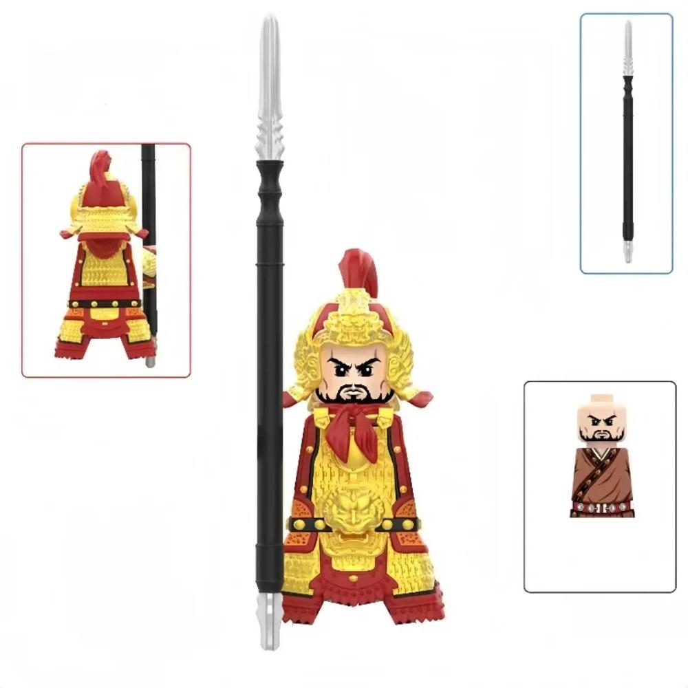 1pcs Ancient Chinese Hero Yue Fei General Military Armor Soldier Action Figures Building Block Sword Helmet DIY Brick Toy Gift