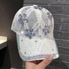 Rhinestone Flower Lace Cap Children's Fashion Breathable Outdoor Shade Sun Protection Cap Sports Cycling Baseball Cap