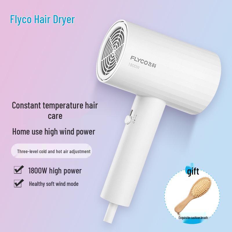 Flyco High Power Foldable Hair Dryer with Negative Ions for Damage-Free Quick Drying