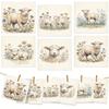 6PCS Kitchen Dishcloths Reusable Cleaning Dish Towels Absorbent Lint Free Cloth Washable Duster Rags Tea Towels Sheep Pattern Dishcloth
