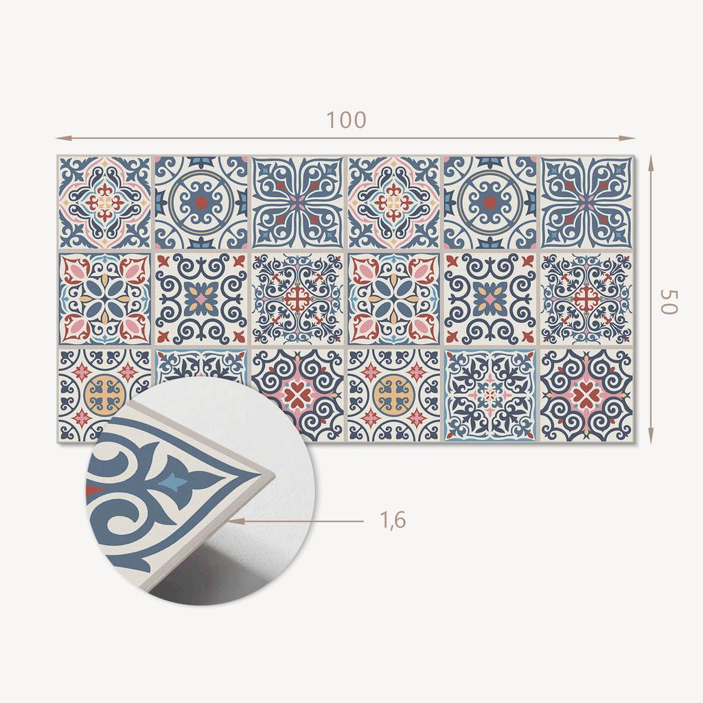 Naklejany Panel Pcv Z Motywem Idealny Do Przedpokoju 100X50 Cm Wzory W Stylu Mozaiki