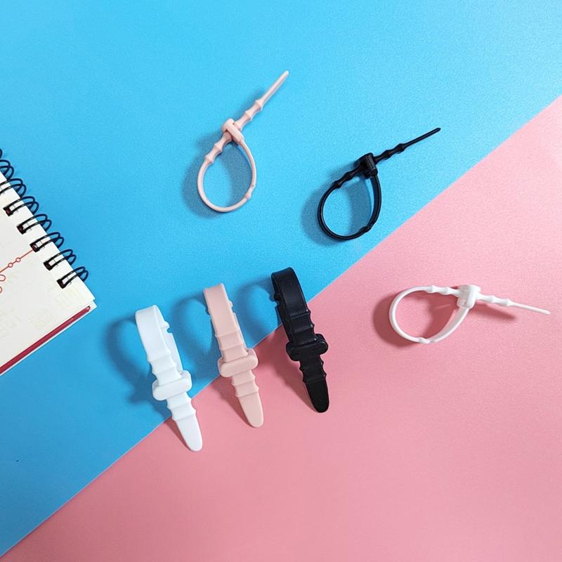 20Pcs Reusable Cable Ties Straps Adjustable Cord Organizer  Elastic Silicone Cord Keeper for Bundling and Organizing