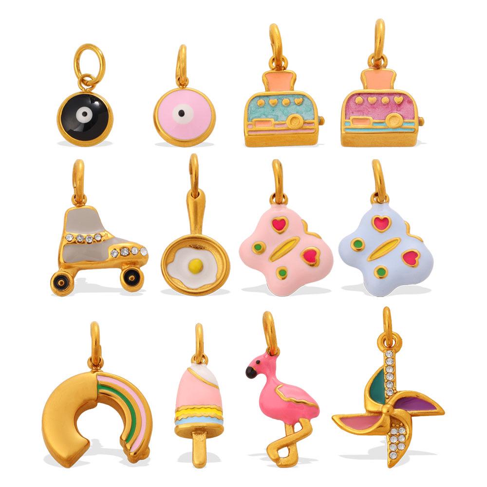 Charms Patins à Roulettes Cartoon Populaires Européens - Mini Animaux et Sucettes Glacées Ornements pour Femmes