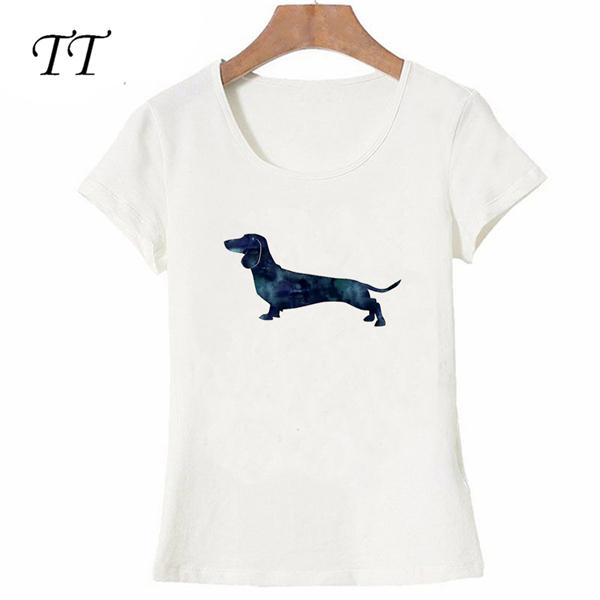 Novelty Dachshunds Dog Look Back TShirt Summer Fashion Women T Shirt Funny Animal Print Tops Female Casual Tees