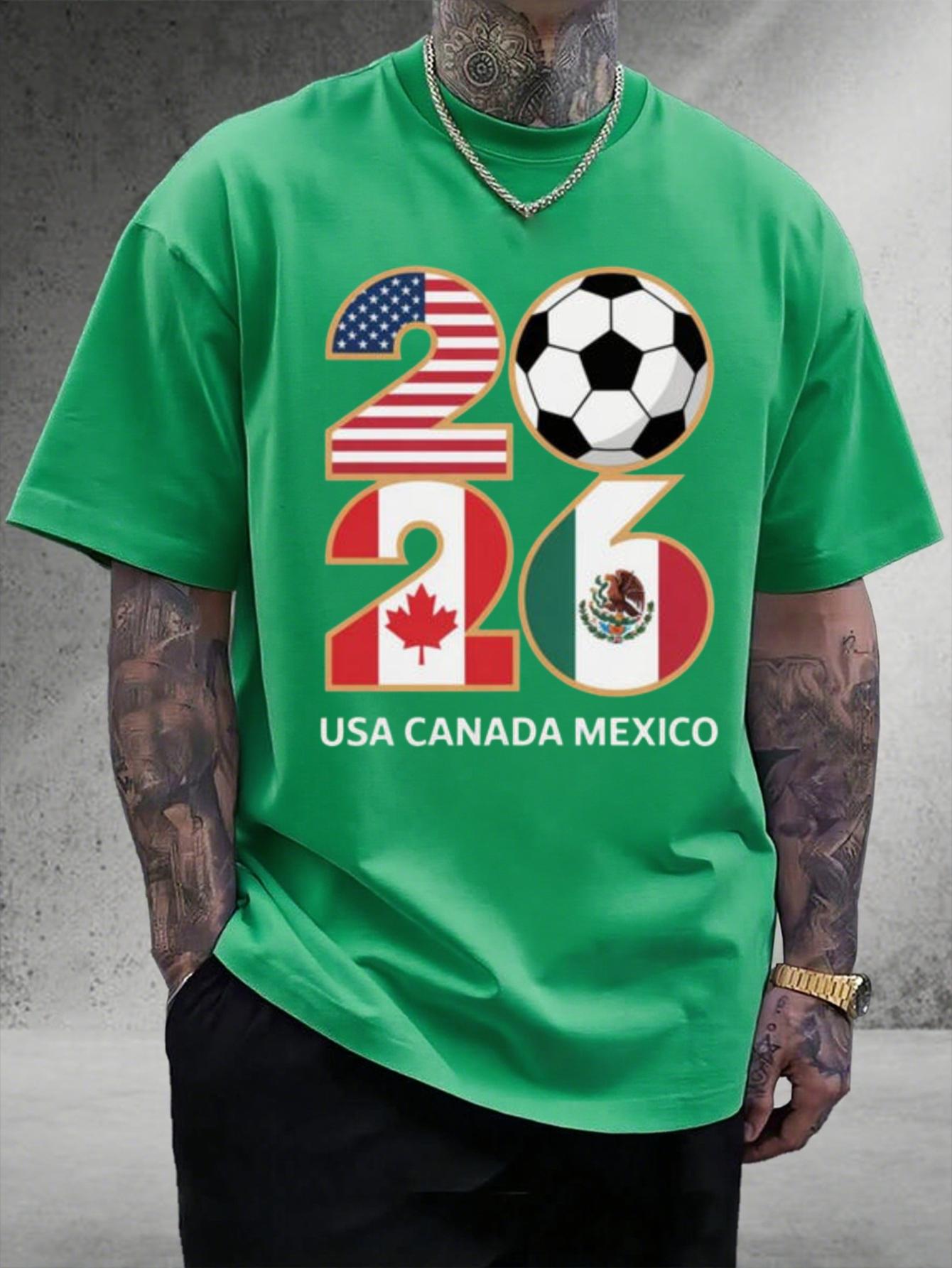

Men S Graphic Tee | 100% | Football 2026 | Gifts for Him | Present for Boyfriend | Crafted from 180Gsm Material | Unisex S зелёный