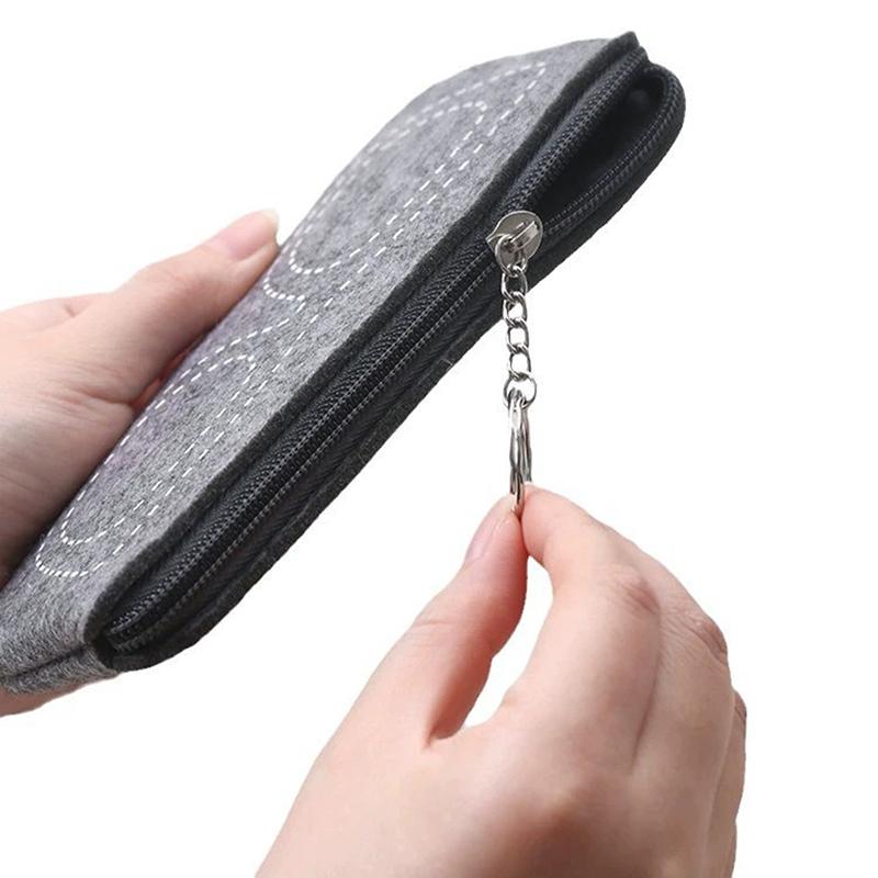 Filcowe Etui na Okulary Torba Przenośna Miękka Zapinana na Zamek Ochrona Okularów do Czytania Saszetka na Okulary Przeciwsłoneczne Pudełko na Okulary Etui Kosmetyczka Piórnik
