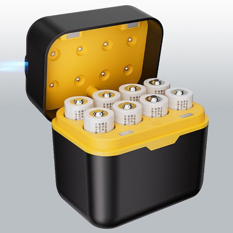 Multi Bay 1.5V 2A Battery Charging Station With LED Indicators And Safety Protections For Home Electronics