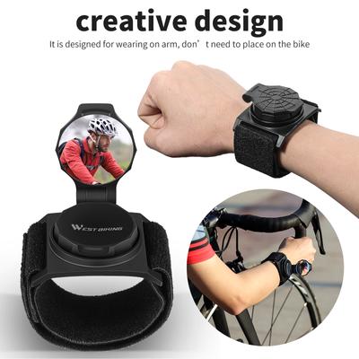 Bike Wrist Rearview Mirror, Lightweight Breathable Cloth   Arm Mirror for Cyclists 360 Degree View