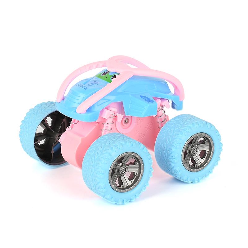Kids' Four-Wheel Drive Inertia Toy Car - Macaron Rollover Stunt Vehicle