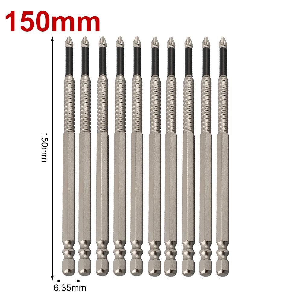 10 Stück/Satz PH2 Magnetische Kreuzschlitz-Schraubendreherbits Legierter Stahl Rutschfest Lange Bohrer Für Elektroschrauber Handbohrmaschinen