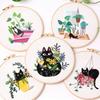 Needle Crafts Cross Stitch Kit Needlework Tools Flowers Embroidery Black Cat Pattern Embroidery Set