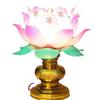 Pink Lotus Lamp Exquisite Temple Decoration Creative Worship Lamp  Worship