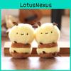 Cute Bee Plush Keychain Backpack Charm Soft Stuffed Animal Toy With Pp Cotton Fill Mini Gift For Kids