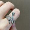 Trendy Snake Shaped Zodiac Rings Fashion Versatile Women'S Jewelry Exquisite Zircon Inlaid Animal Design For Daily & Party Gift