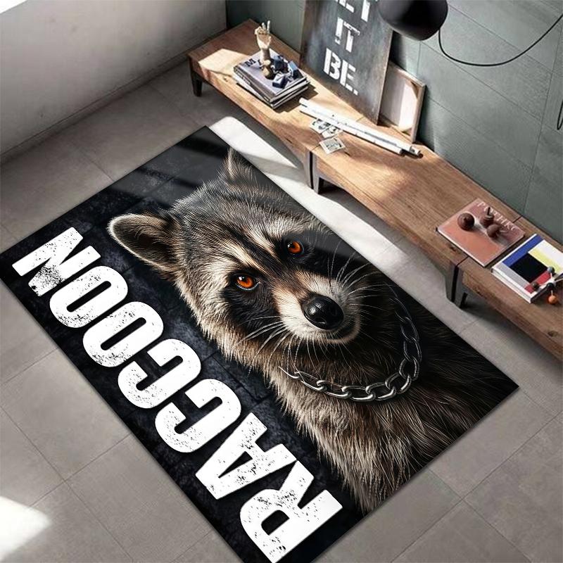 Serious Dark Animals Pattern Square Carpet,Area Rug,Carpet Rug for Living Room Bedroom Sofa Playroom Decor,Non-slip Floor Mat,Holiday Birthday Gifts
