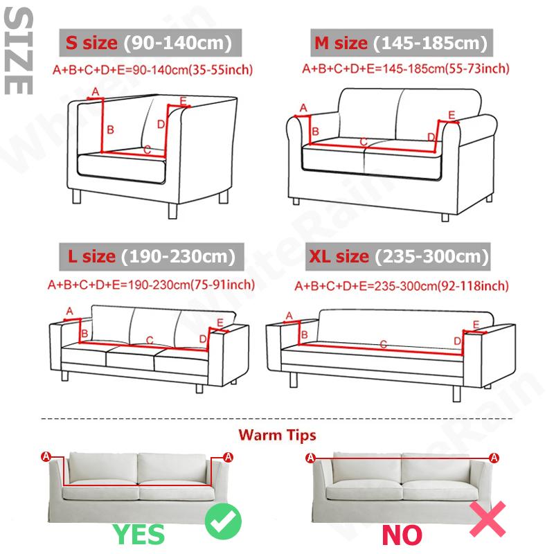 Solid Color Elastic Sofa Covers for Living Room Corner L-shape Couch Cover ArmChair Slipcover Chair Protector 1/2/3/4 Seater 1PC