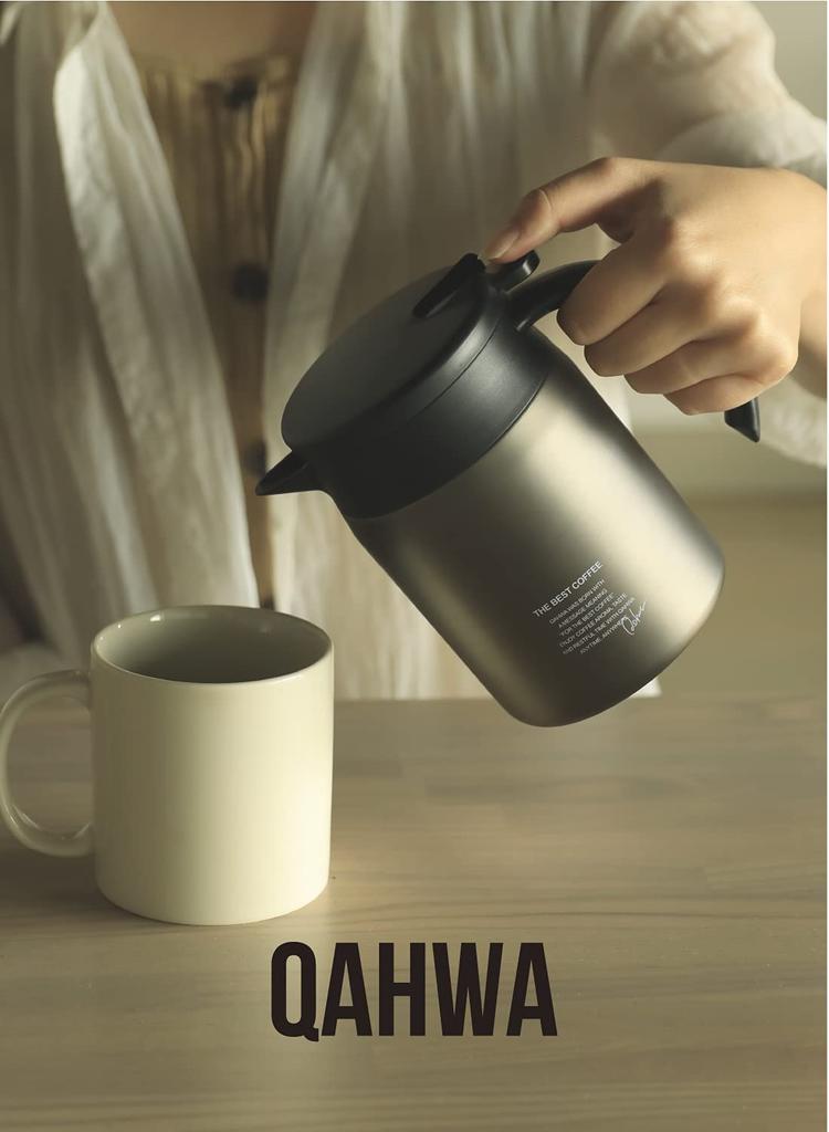 CB Japan QAHWA Insulated Coffee Server, 600ml, Graphite Gray, with Teflon-Coated Interior