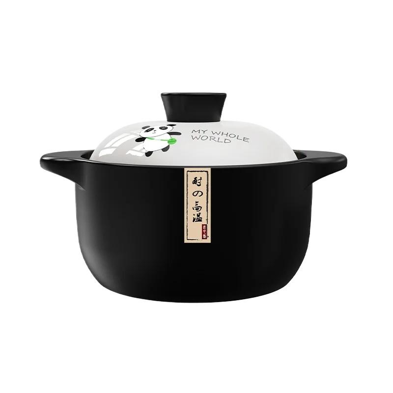 2.5L Stew Pot Casserole Ceramic Saucepan High Temperature Resistant Cooking Pan Gas Electric Stove Cooker for Kitchen Crock Pots