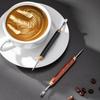 Pero na latte art s nerezovým hrotem a dřevěnou rukojetí Víceúčelový nástroj na kreslení do nápojů Hygienické použití v kuchyni