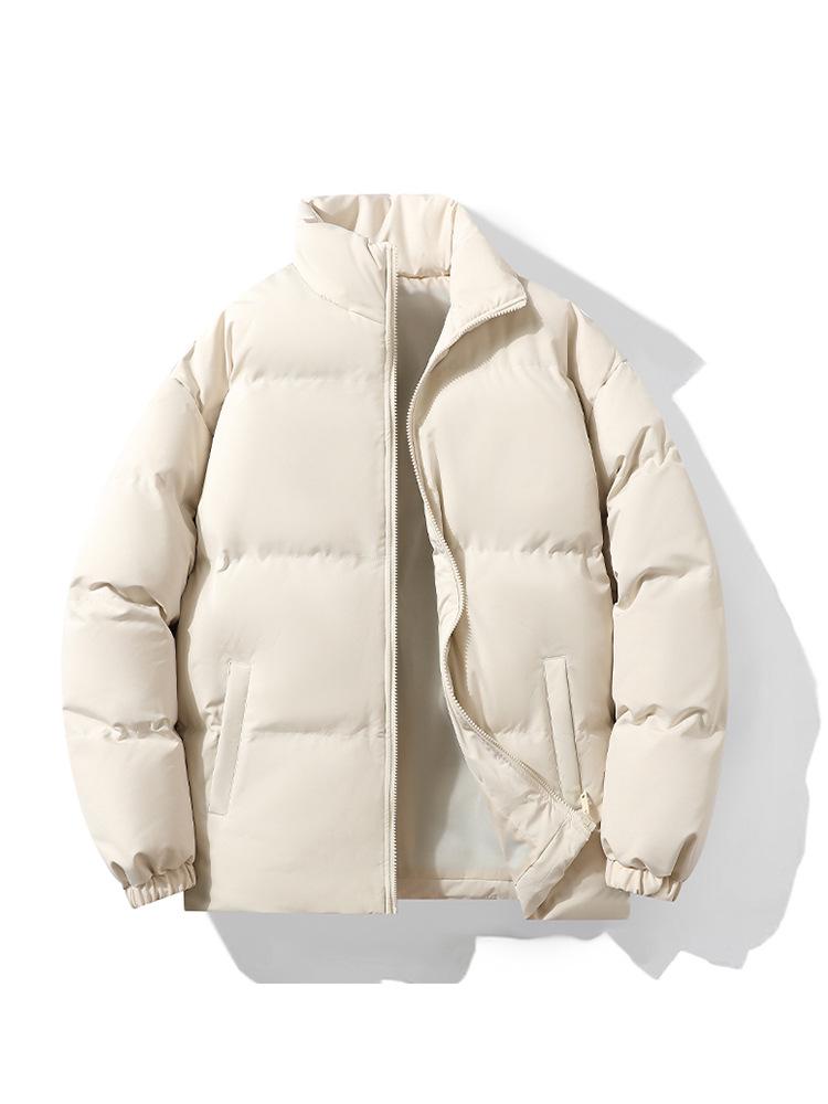 Unisex Trendy Stand Collar Thick Puffer Jacket - Winter Cotton-Padded, Loose Fit for Men and Women