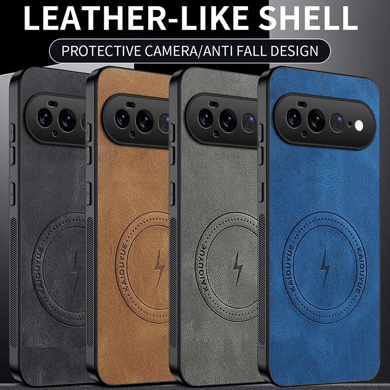 Shockproof Leather Magnetic Wireless Charging Phone Case for Google Pixel 11 10 9 Pro XL 9A 8A 7A for MagSafe Protective Cover