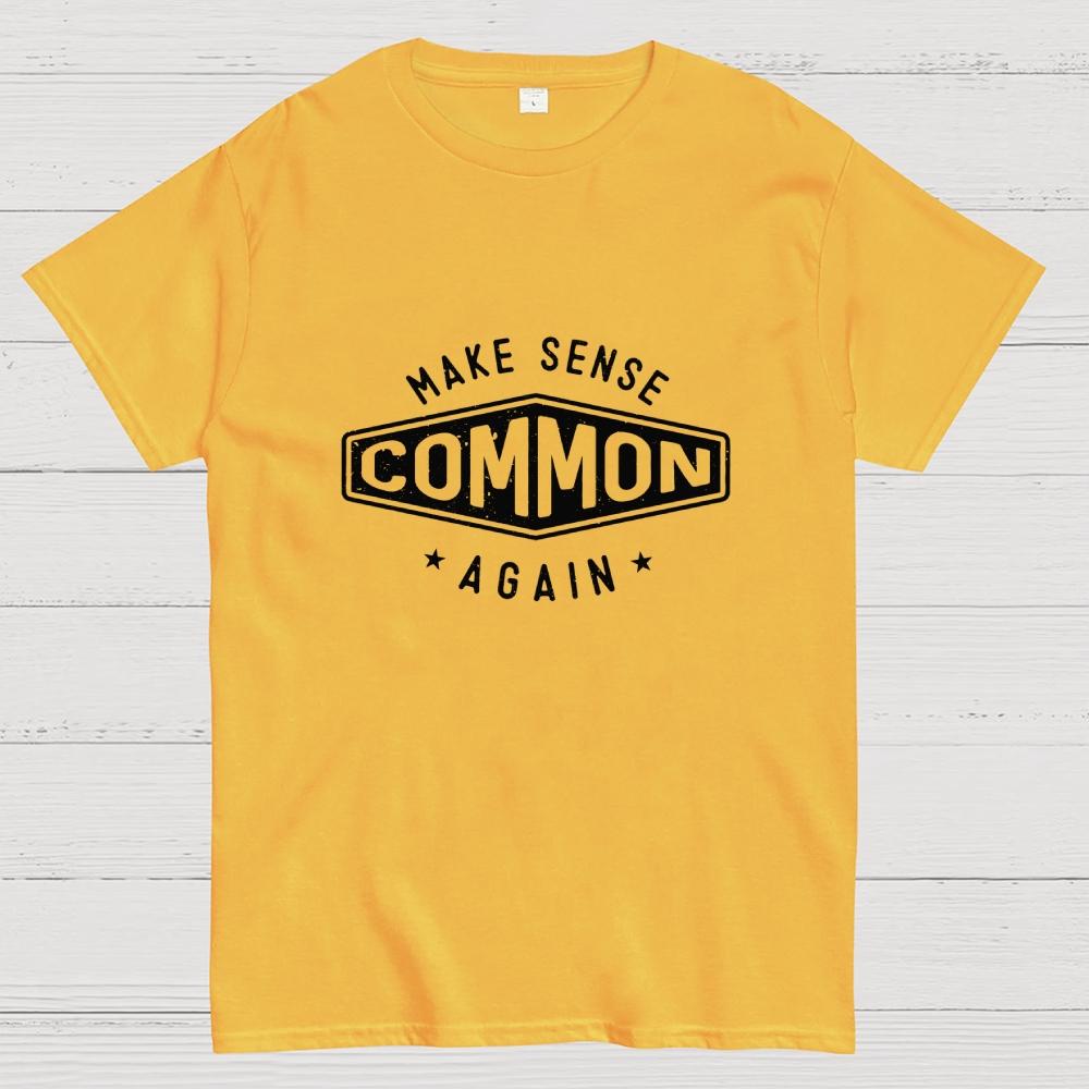 Make Sense Common Again Cotton Summer Casual Cool Loose T-Shirt