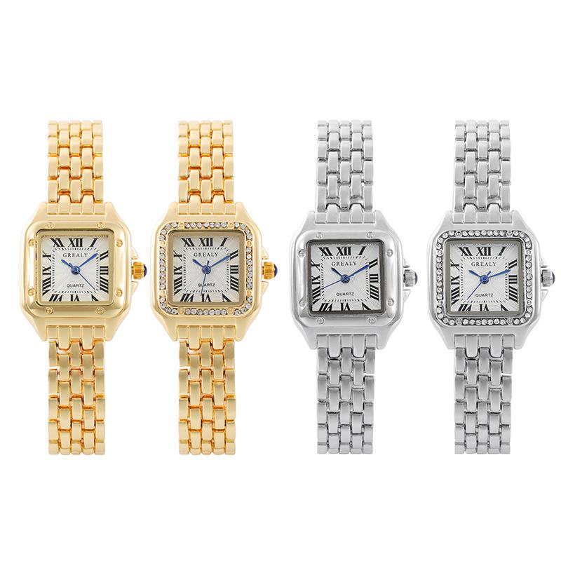 Montre Femme de Luxe Mode Carrée Montre-Bracelet Montre Quartz Décontractée Simple Strass Montre Dame Cadeaux Relogio Feminino