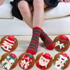 1 Pair Stockings Cartoon Christmas Socks Fluffy Socks Soft Thicken Floor Socks Sleep Elk Santa Coral Fleece Socks for Women